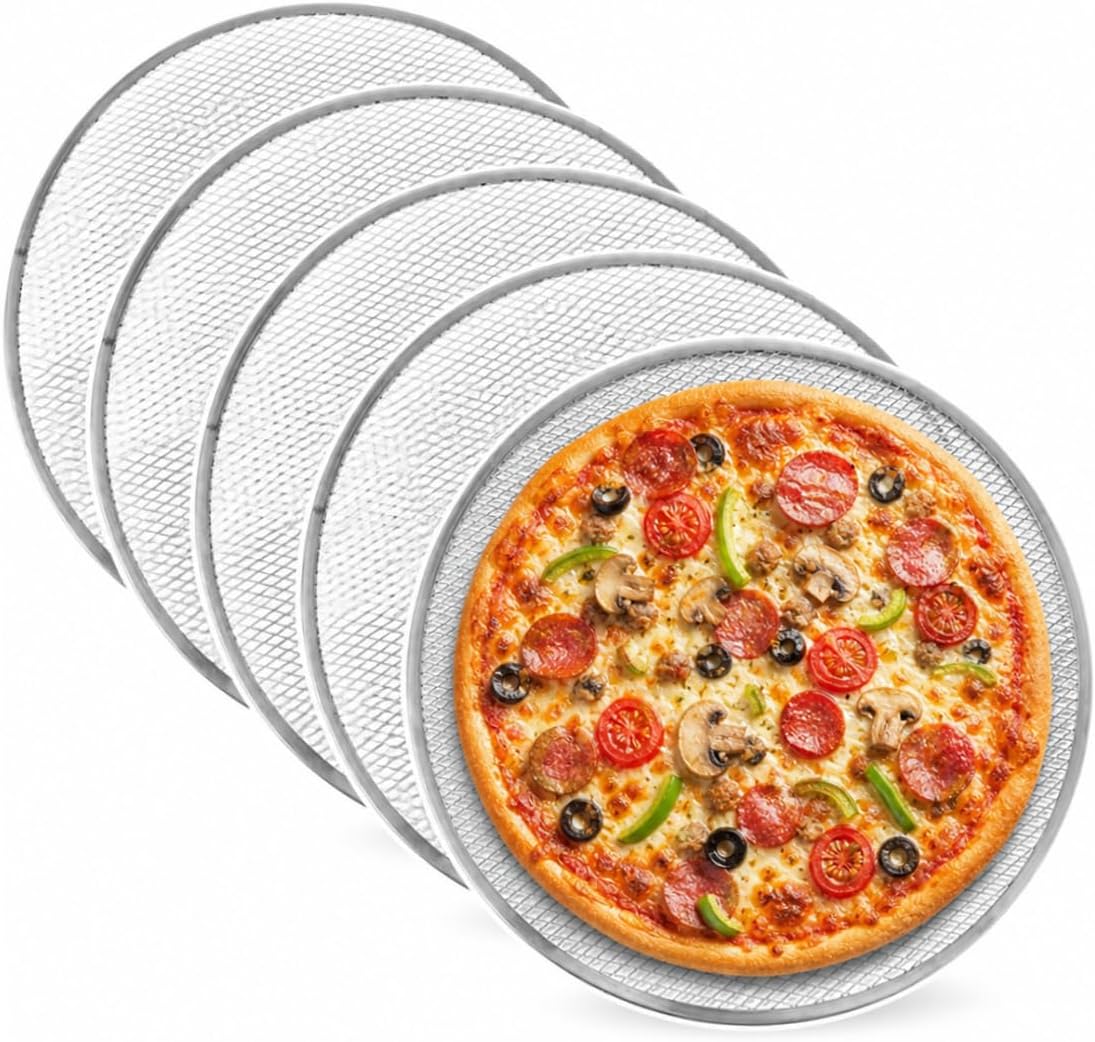 5 Pcs 14 Inch Nonstick Aluminum Mesh Pizza Screen