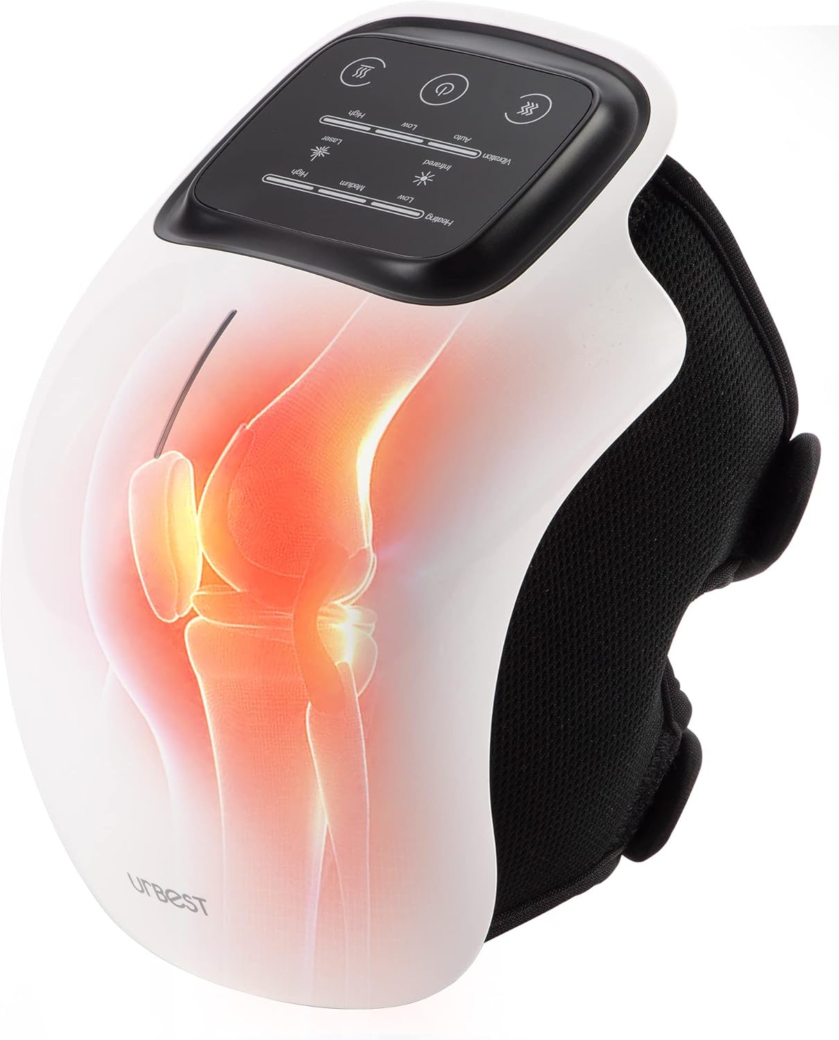 URBEST Knee Massager with Heat and Vibration, Cordless Rechargeable Massager with