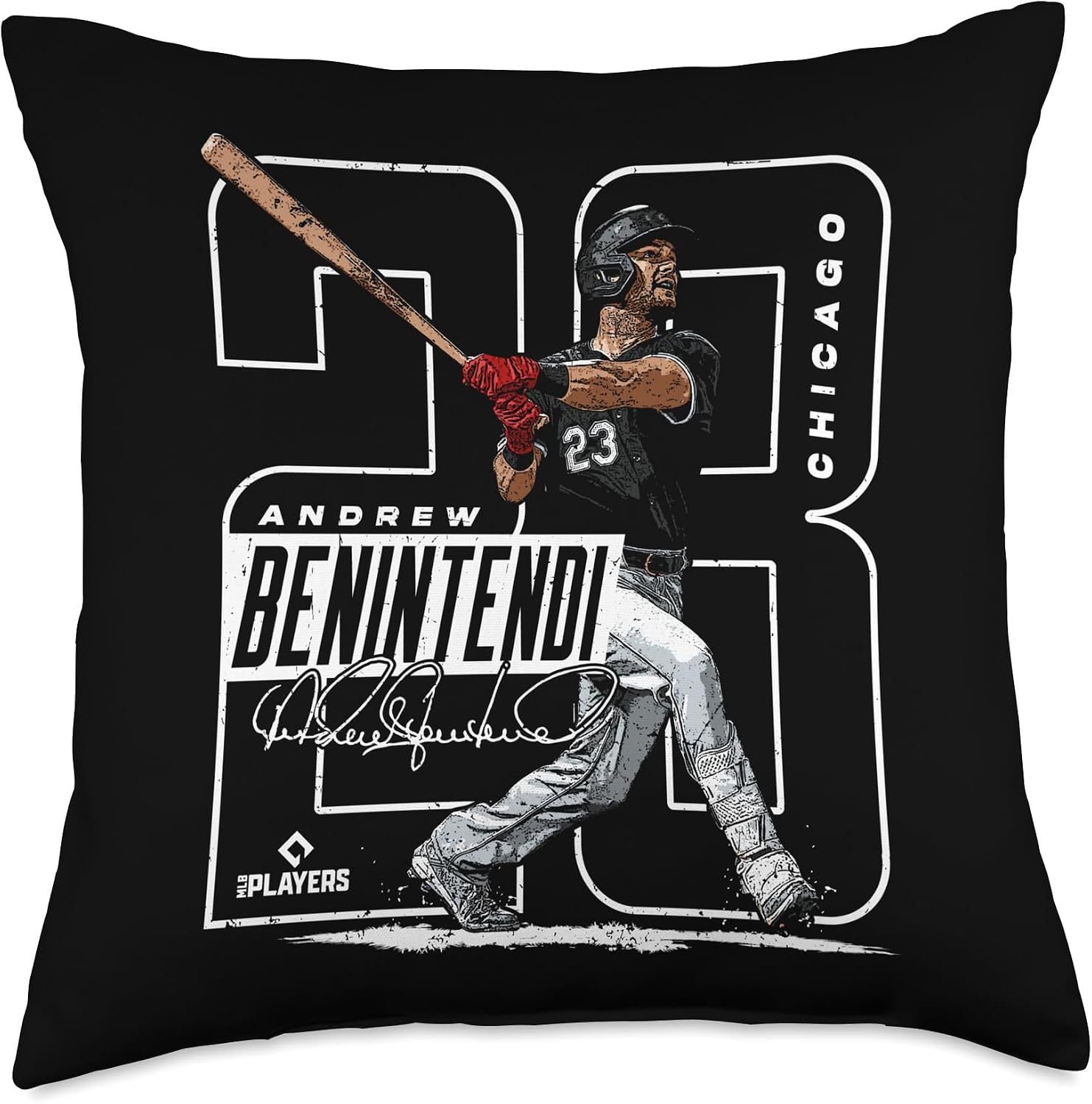 Andrew Benintendi | Chicago W Baseball Players | MLBABI201M Throw Pillow