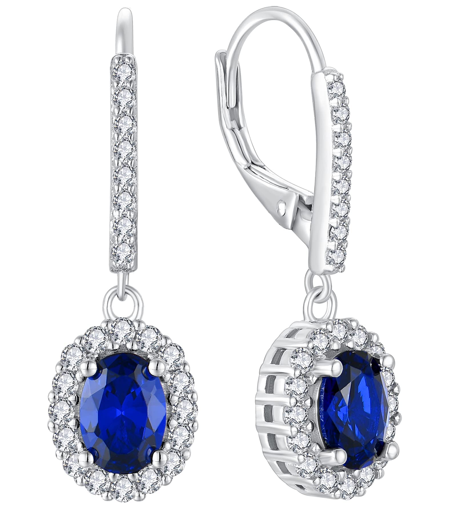 YL Mujer Pendientes Plata de Ley 925 con 12 piedras de Nacimiento Circonita Pendientes