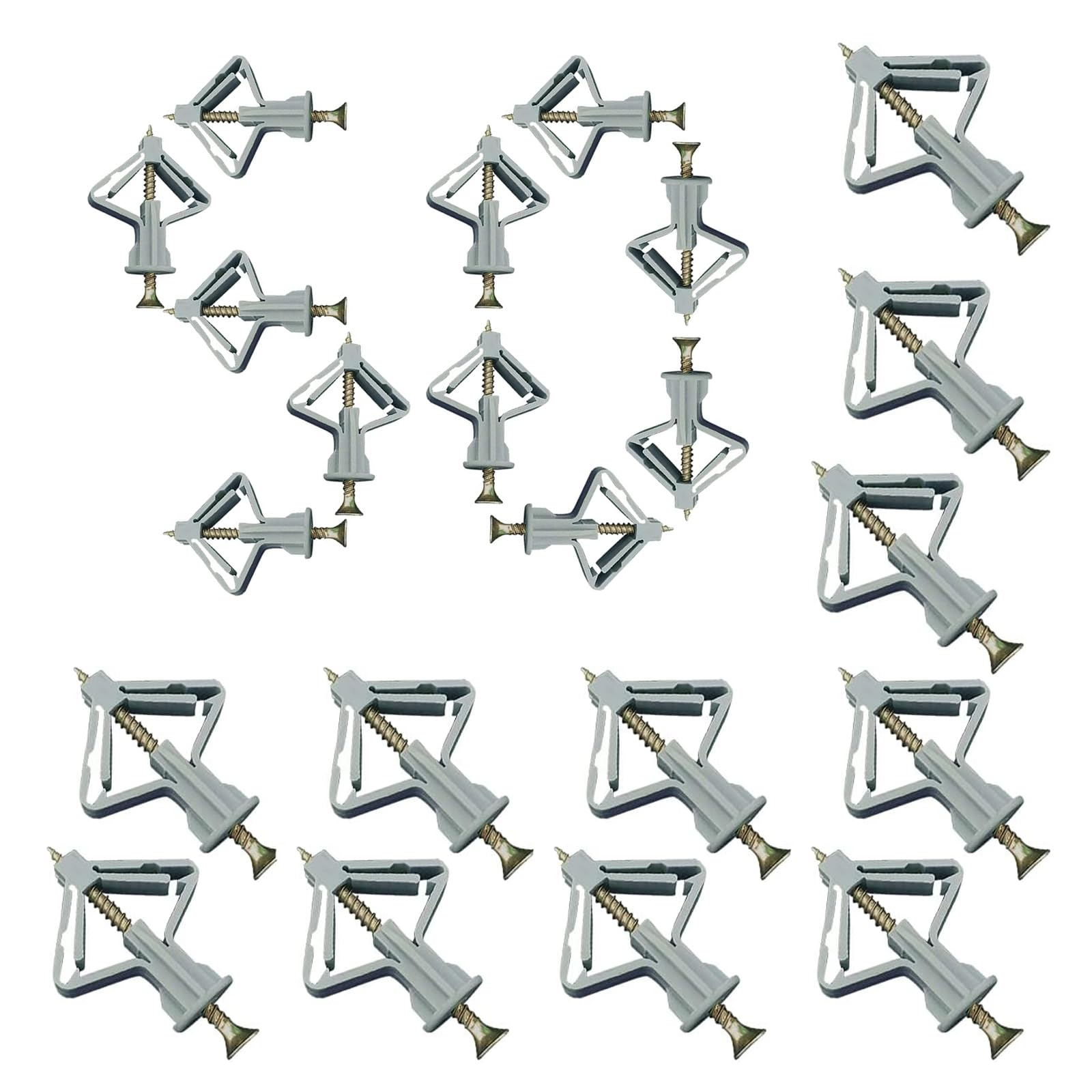 Set tasselli per cartongesso M8, 100 tasselli per cavità con viti, tasselli per cartongesso con viti (50 tasselli, 50 viti), viti e tasselli per cavità a farfalla