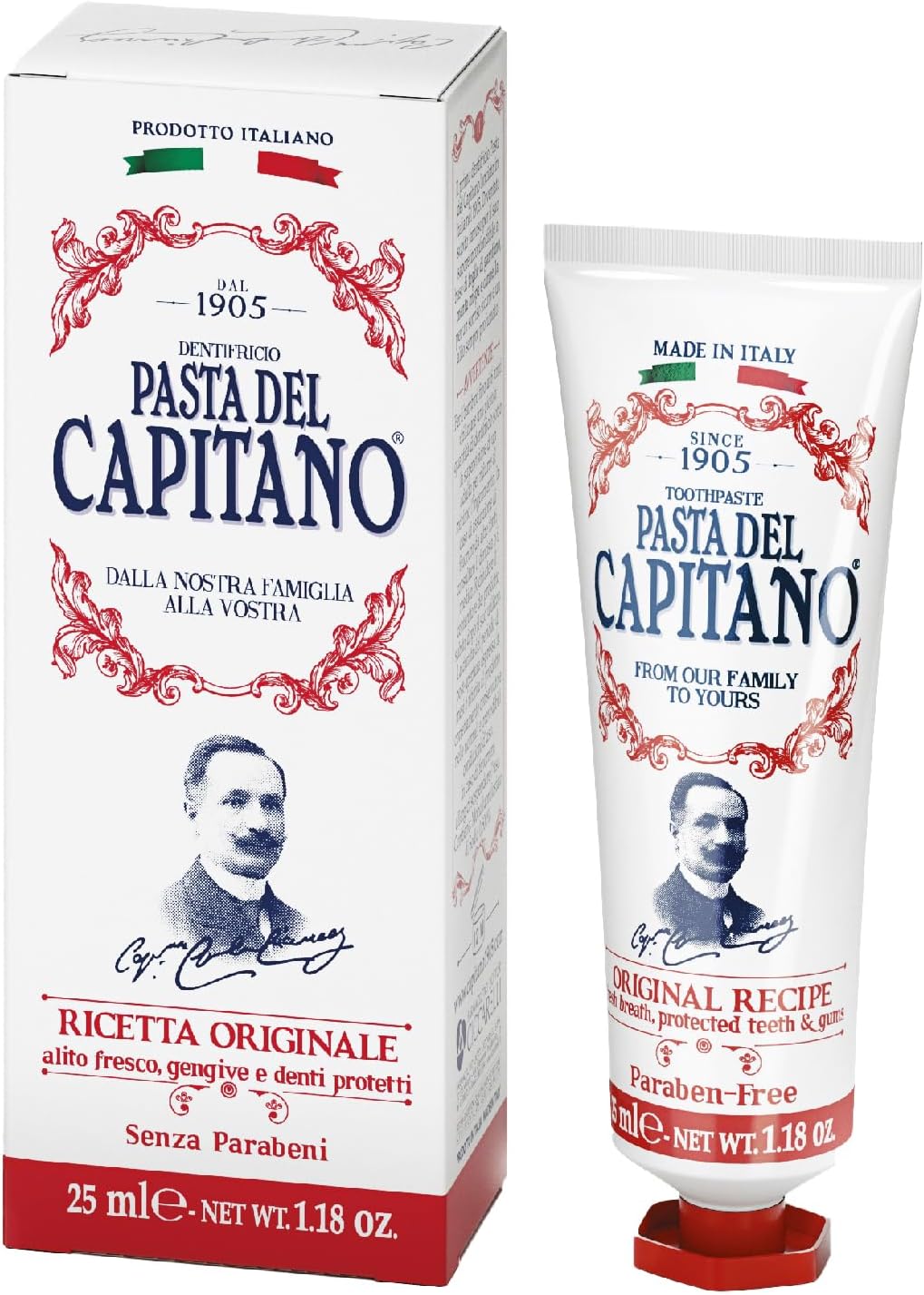 Pasta del Capitano 1905 Original Recipe Toothpaste, 25 ml