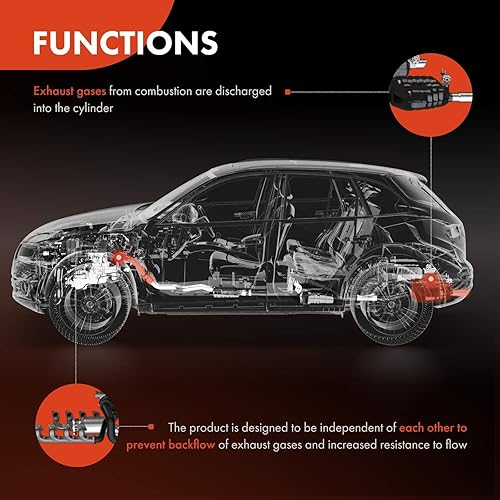 Miniatura 6 de A-Premium Colector de escape con junta, espárragos, tuercas, pernos, arandelas y protector térmico [6 cilindros 4.2L] Compatible con Chevrolet, GMC,