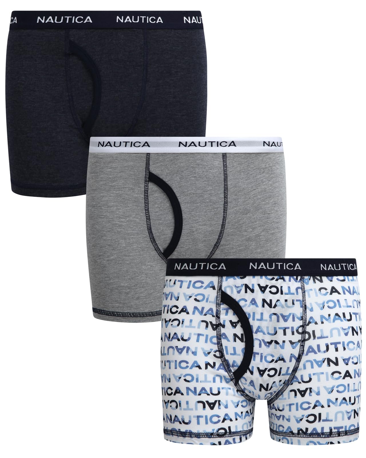 Nautica Boys Boxer Briefs - 3 6 Pack Comfort Stretch Cotton Kids Underwear Boxers for Boys with Contour