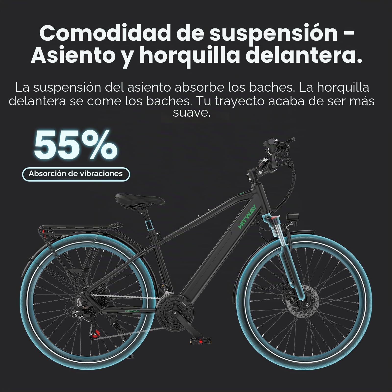 HITWAY BK7S Bicicleta Eléctrica 27,5/29 Pulgadas Bici Eléctrica, Batería Extraíble 36V 12,8Ah, Motor 250W hasta 25 km/h, Autonomía 50–80 km, MTB E-Bike Pedelec Urbana para Adultos