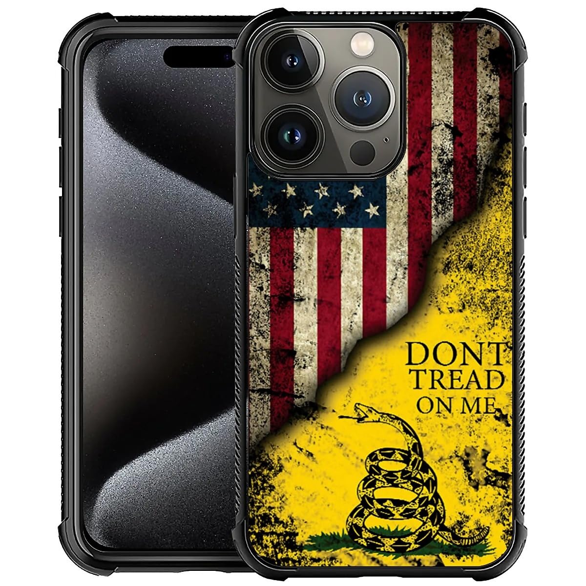 DAIZAG Compatible with iPhone 16 Pro Case,All-Round Protection Shockproof Anti-Scratches TPU Cover,Cases for Man Woman-DTOM American Flag Design