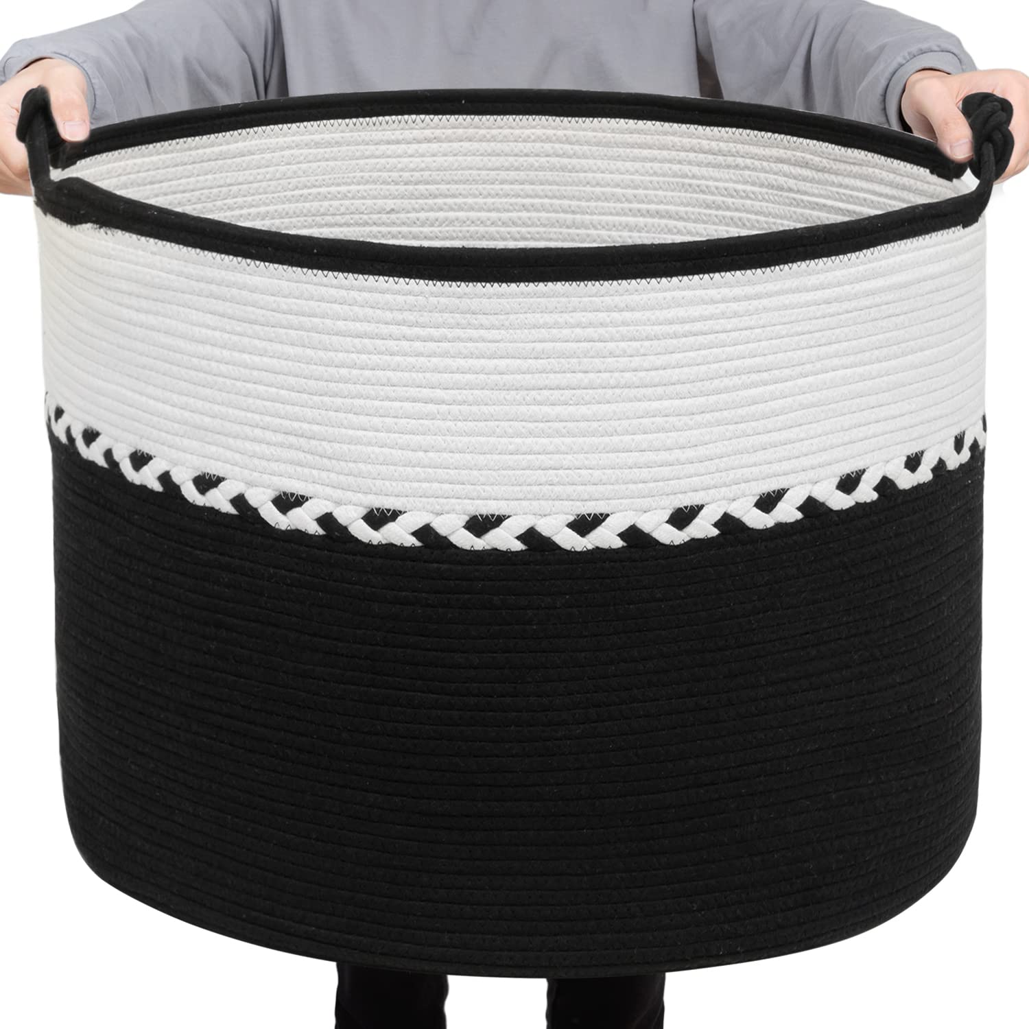 DUOLEO XXXXXL Large Rope Blanket Baskets 24" x 24" x 18