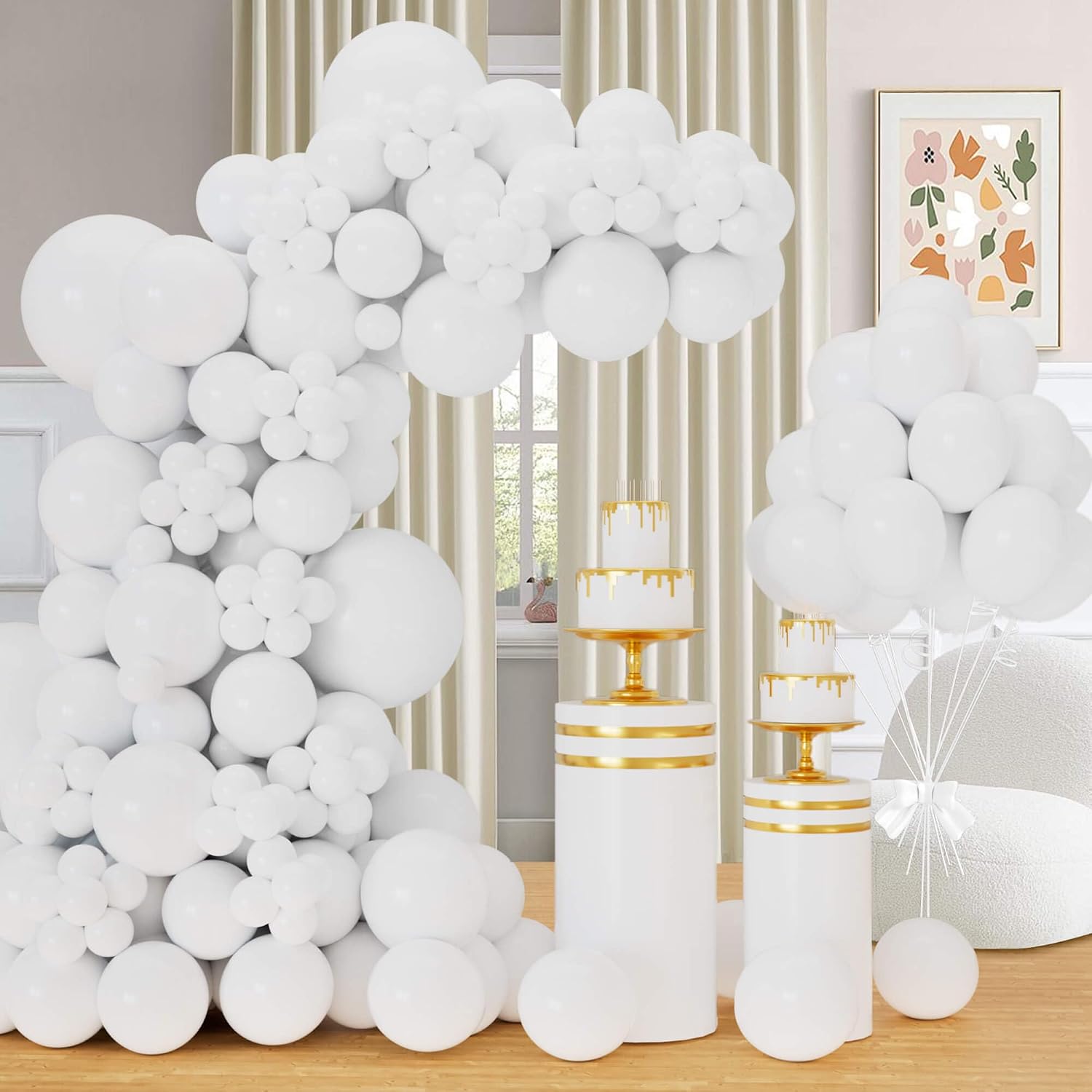 140 Pcs Pastel Pink Balloons, Latex Balloon Arch Kit Different Sizes image 4