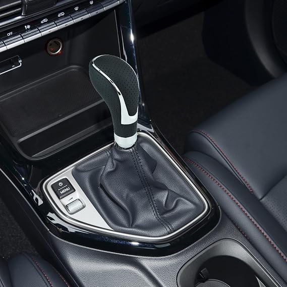 Leather Gear Shift Knob Car Shifter Lever Head Weighted Stick Lever Handle for Most Manual Automatic Vehicles (Black 1)