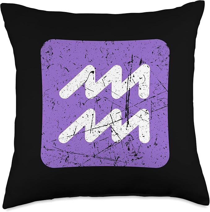 Aquarius Zodiac Sign Horoscope Astrological Birth Signs Throw Pillow