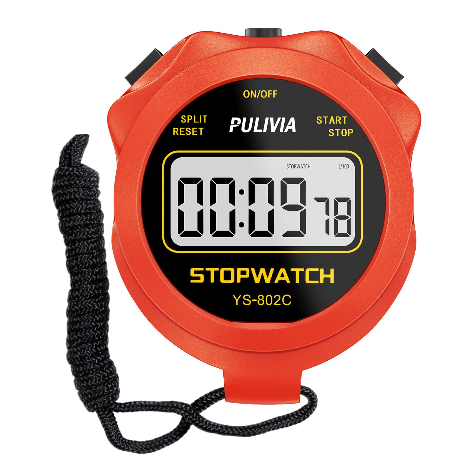 Sports Stopwatch with Quiet On/Off Button, No Calendar for Easy Operation, PULIVIA Digital Stopwatch for Trainers for Kids Managing Swimming