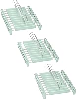 Vista 13 de Paquete de 20 perchas para faldas con clips ajustables antióxido para pantalones, faldas, perchas para ropa, azul claro
