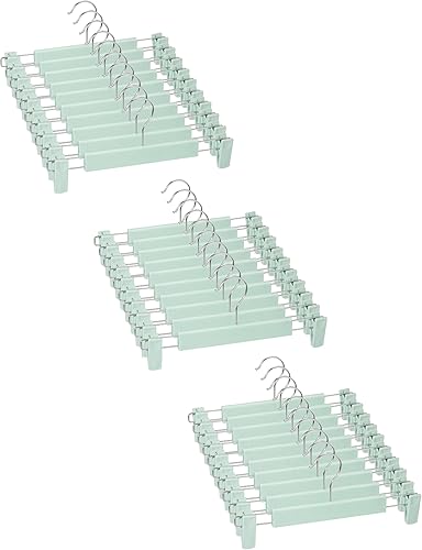 Miniatura 12 de Perchas para faldas, perchas para pantalones con clips, ganchos giratorios de 360 ° que ahorran espacio para pantalones, faldas, ropa, jeans