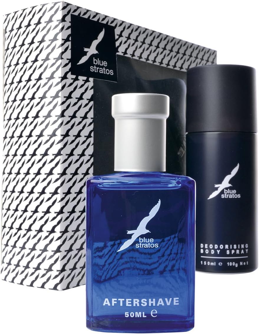 Parfums Bleu Limited Blue Stratos Gift Set 1.7oz (50ml) Aftershave + 5.1oz (11.7oz (50ml)) Deodorant