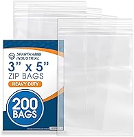 Vista 10 de Spartan Industrial - 200 unidades - 7,6 x 10,2 cm (4 Mil de alta resistencia) Bolsas de plástico transparente gruesas con cierre reutilizable