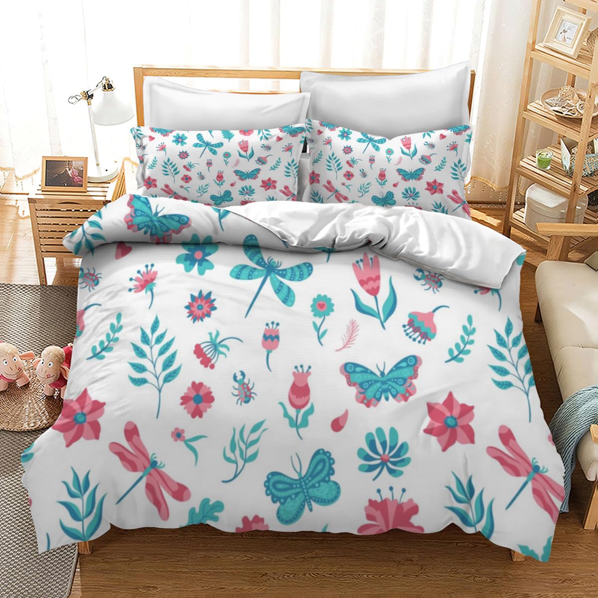 ANGIYUIN Ombre Blue - Set Di Biancheria Da Letto Per Bambini, 6 Pezzi