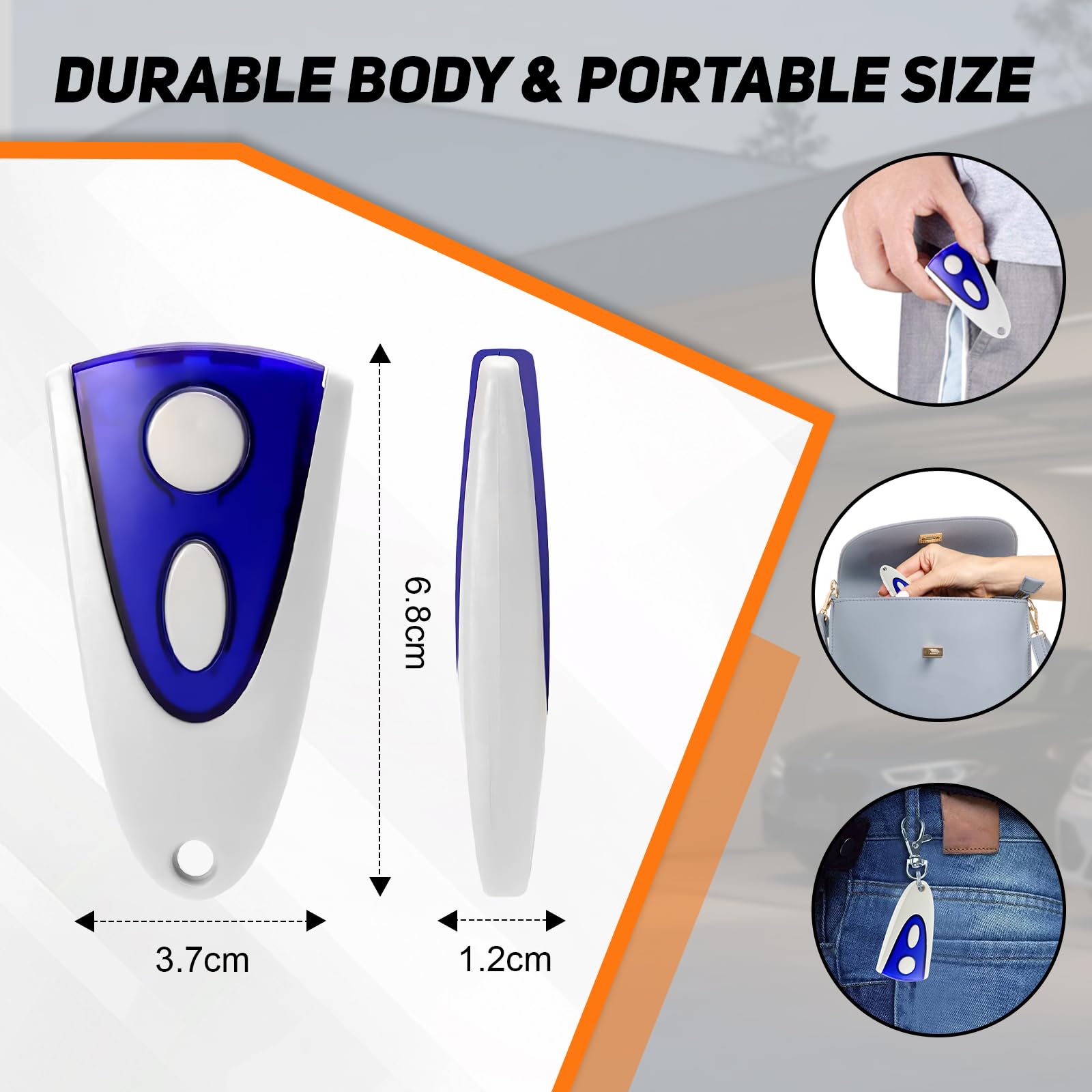 433,92mhz Telecommande Portail Compatible avec Novoferm Novotron 502 MAX43-2 512 MIX43-2, z Bip Portail Porte De Garage, 2 Canaux,Lot de 2 - 5