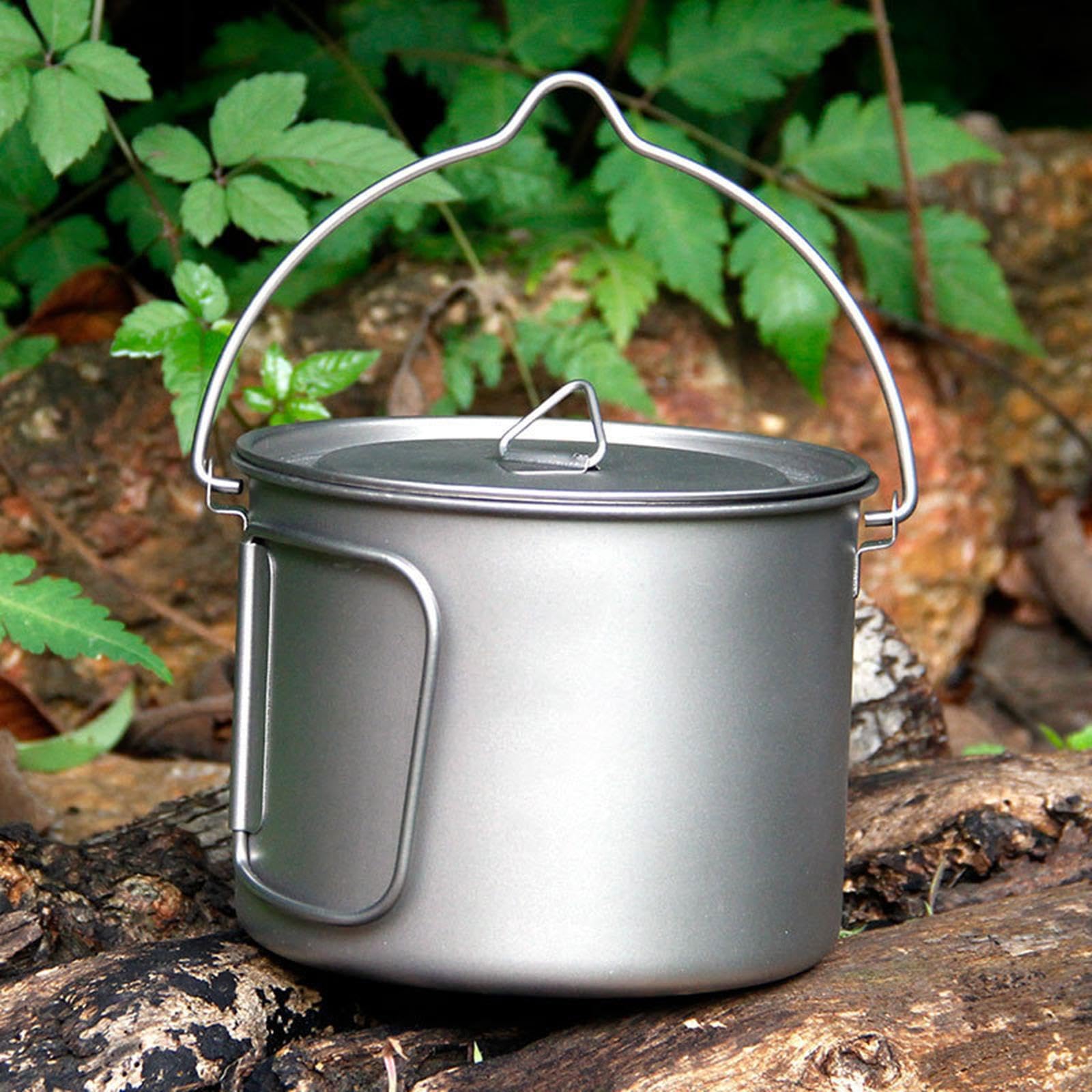 BEALIFE Mug en titane pour l'extérieur : polyvalent et léger, indispensable pour boire lors de randonnées, de camping pique-niques en famille au parc. Casserole titane avec couvercle, ustensiles