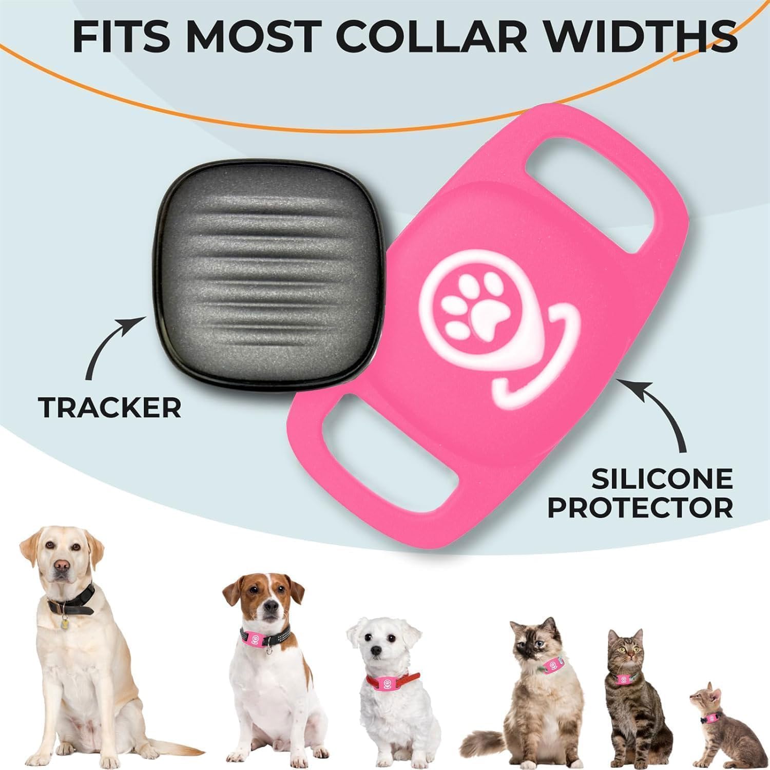Pet Tracker for Dog, Tracker Smart Pet Location Tracker with Holder, Personalized Smart Item Finder, MFi Certificated Dog Tracking Device, No Monthly Fee, Works with Find My(iOS Only) (Pink) - image 3