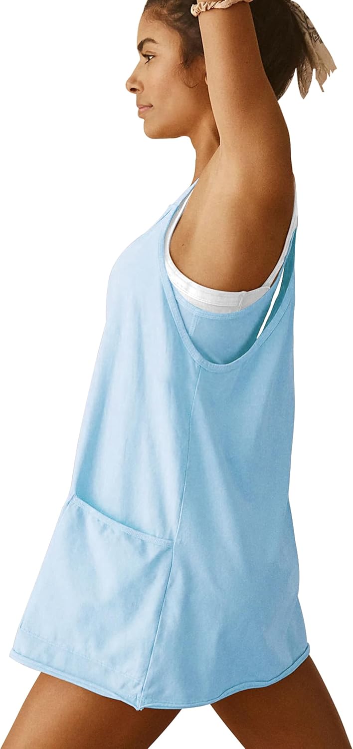 Womens Athletic Dress Hot Shot Mini Dress Built in Shorts Summer Workout Romper 2026 Trendy Outfit - Image 5