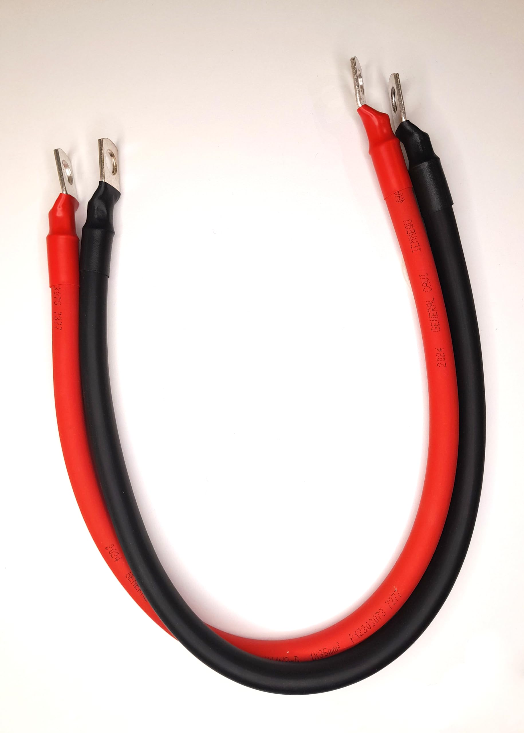 Paire de câbles de batterie - Rouge et noir - 16 mm² (5 AWG) - Systèmes 12 V, 24 V, 48 V (jusqu'à 100 V) - Câble en caoutchouc robuste - Câbles de batterie/onduleur pour véhicules, camping-cars