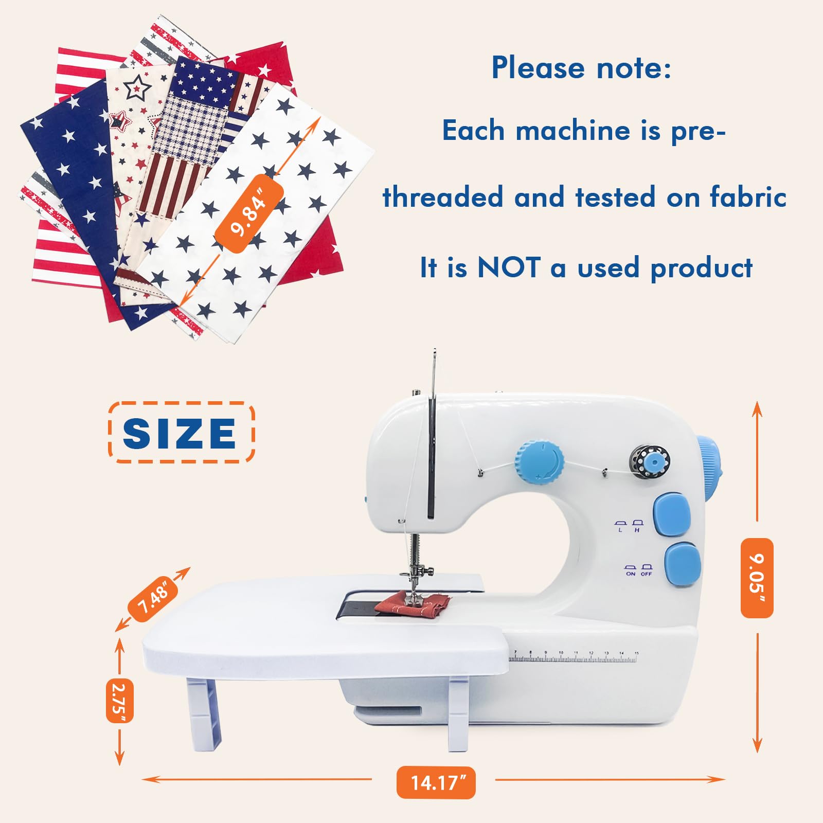Sewing Machine for Beginners,Mini Sewing Machine with Extension Table & Sewing Kit, Sewing Machines Easy to Use 2-Speed Double Switches,Portable Sewing Machine for Kids DIY, Girls and Household