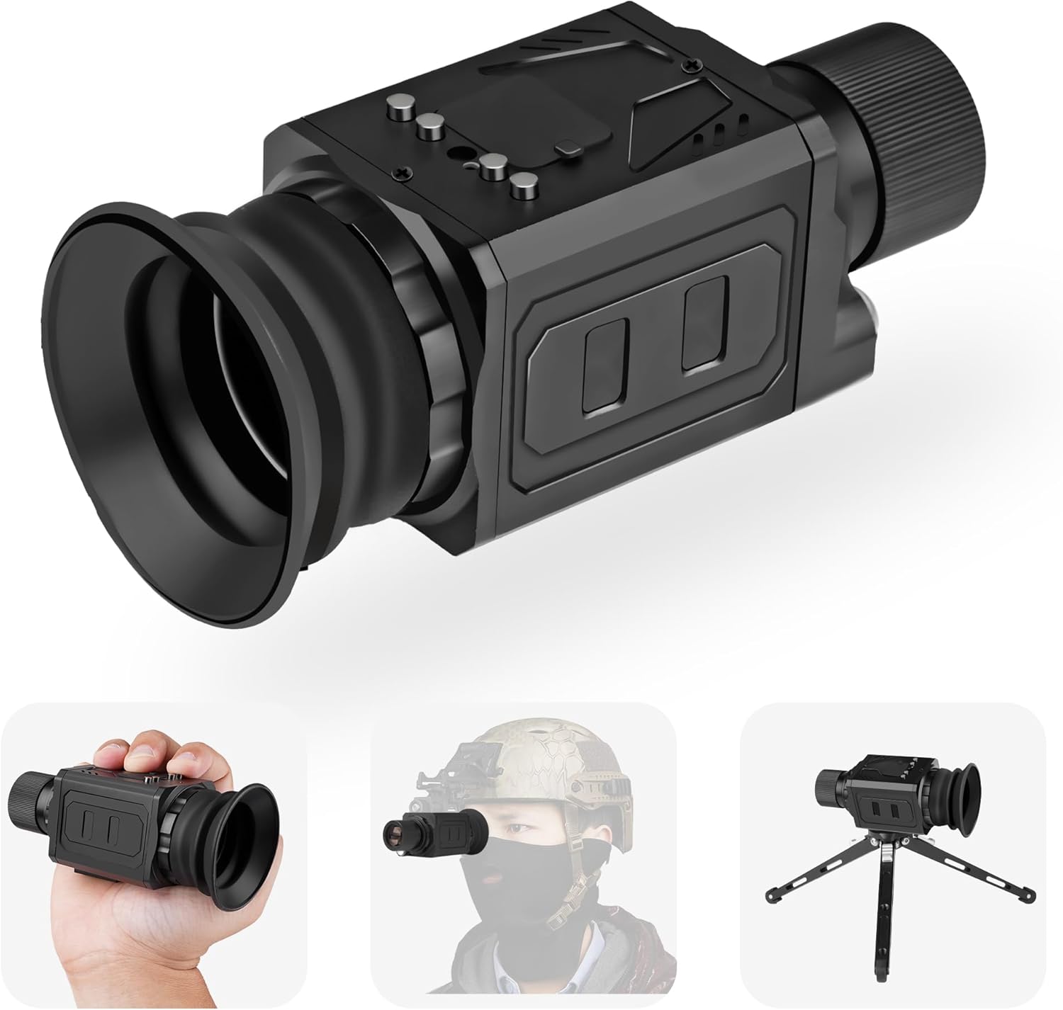 4K Ultra HD Night Vision Monocular, 100% Darkness, 800M Long Range, Portable Rechargeable Tactical IR Night Vision Tripod, Handheld for Hunting, Camping, Wildlife & Surveillance