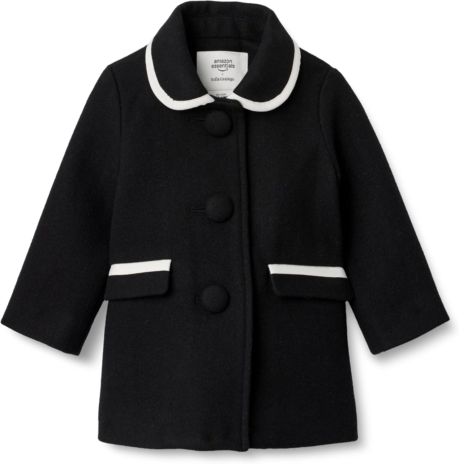 Amazon Essentials x Sofia Grainge Toddlers and Baby Girls' Wool Blend Coat