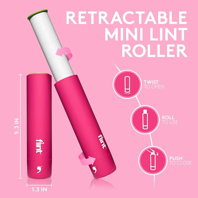 Foto 2 de 8 de Flint Mini Rodillo retráctil clásico Rosa con 90 Hojas Adhesivas adicionales