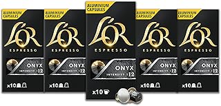 Espresso Coffee - Onyx - Core Collection - Intensity 12 - Dark Roast - 50 Aluminium Capsules Compatible with Nespresso Original Machine (Pack of 4+1)