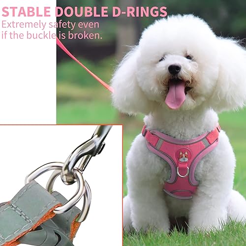 Miniatura 5 de Arnés para perros pequeños, arnés ajustable para perros pequeños, arnés para perros sin tirones para perros pequeños, arnés reflectante de tela