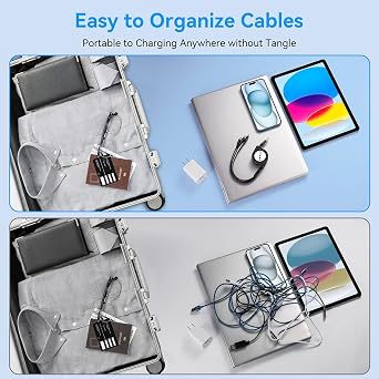 MINLU Multi Charging Cable, 4 in 1 Retractable Charging Cable [4A 1.2M] USB Charging Cord, Phone Charger Cables with IP/Type-C/Micro for iPhone 17-11 Pro Max/XS-6S/ iPad