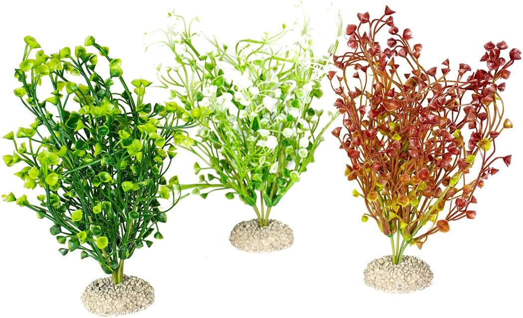 BACOPA M Flexible Plastic Artificial Plant - 25 cm - Durable Foot, Offers Shelter and Breeding Places, Suitable for Aquariums and Terrariums