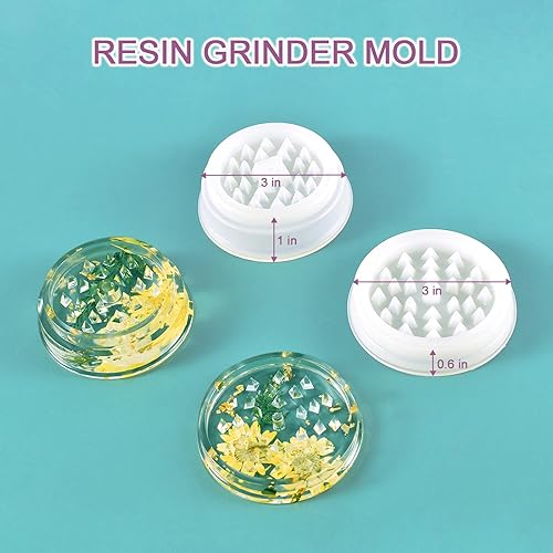 Miniatura 3 de 4 PCS Silicone Molds for DIY Epoxy Resin - Large Resin Molds Including Rolling Tray Mold Ashtray Joint Holder and Resin Grinder Mold