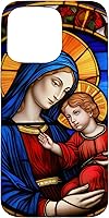 Vista 28 de Blessed Virgin Mary and Jesus Christ Stained Glass Case for iPhone 16