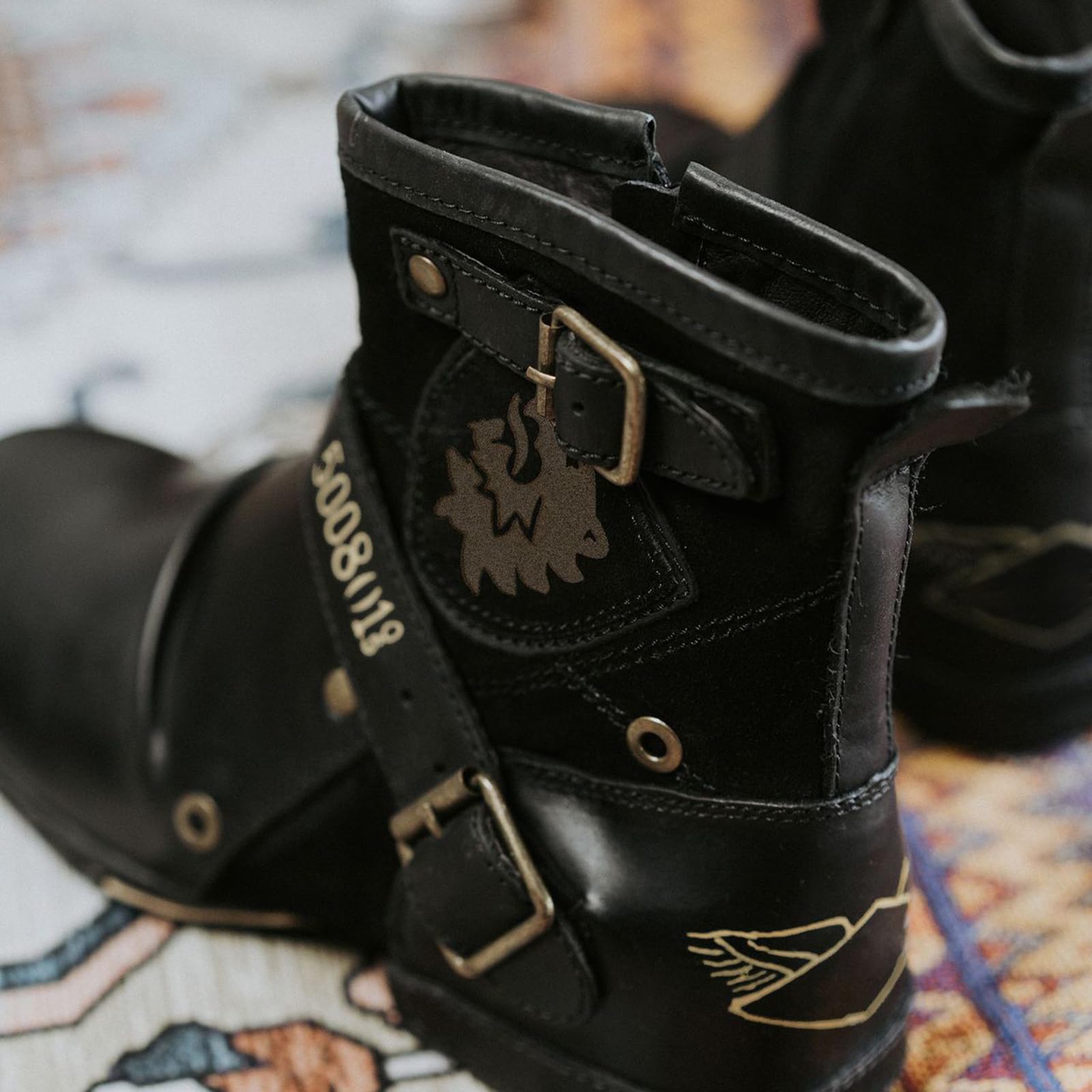 Botas De Moto para Hombre,Botas Moto De Cuero Hombre,Botas Moto Adventure,Botas Moto Touring para Hombre,Cuero,Impermeables,con Cremallera Lateral,para Botas De Aventura Y Turismo