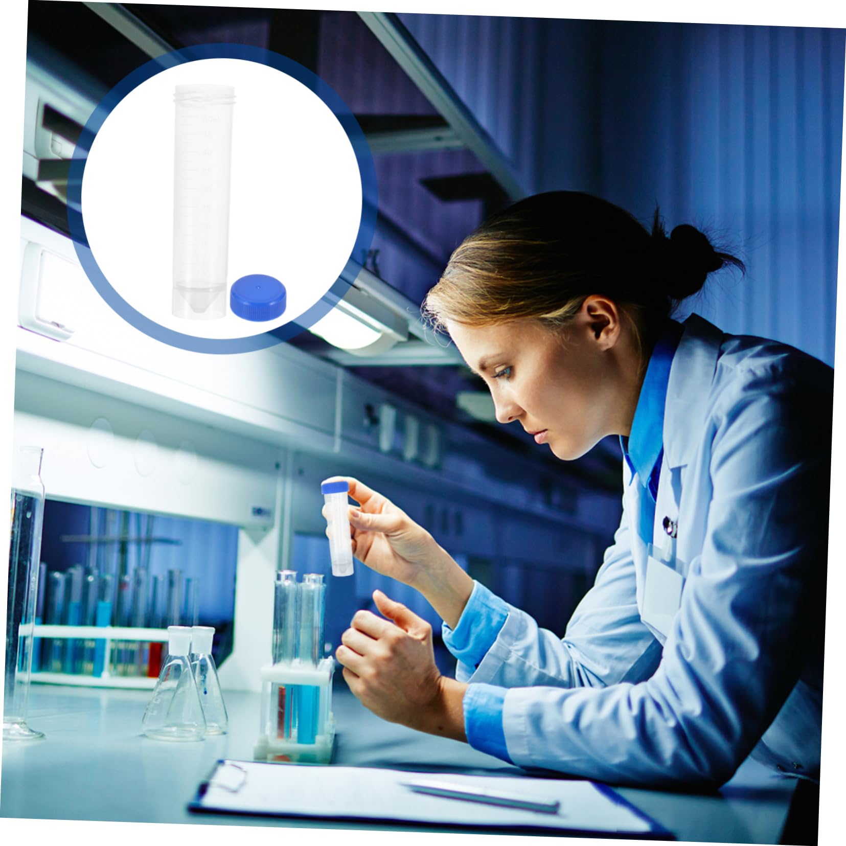 Sosoport Plastica Provette da Centrifuga con Scala e Tappi a Vite 50ml