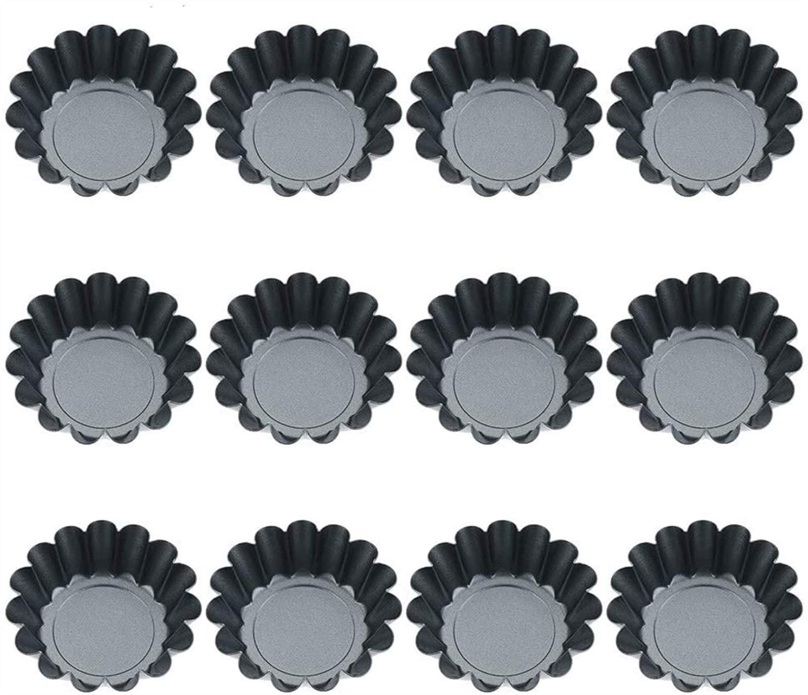 12 unids Mini Magdalena Moldes for Hornear Pastel Molde Molde Molde Tin Pan Herramienta de Hornear, Moldes de Pudín Antiadherente, Moldes de Galletas for Hornear