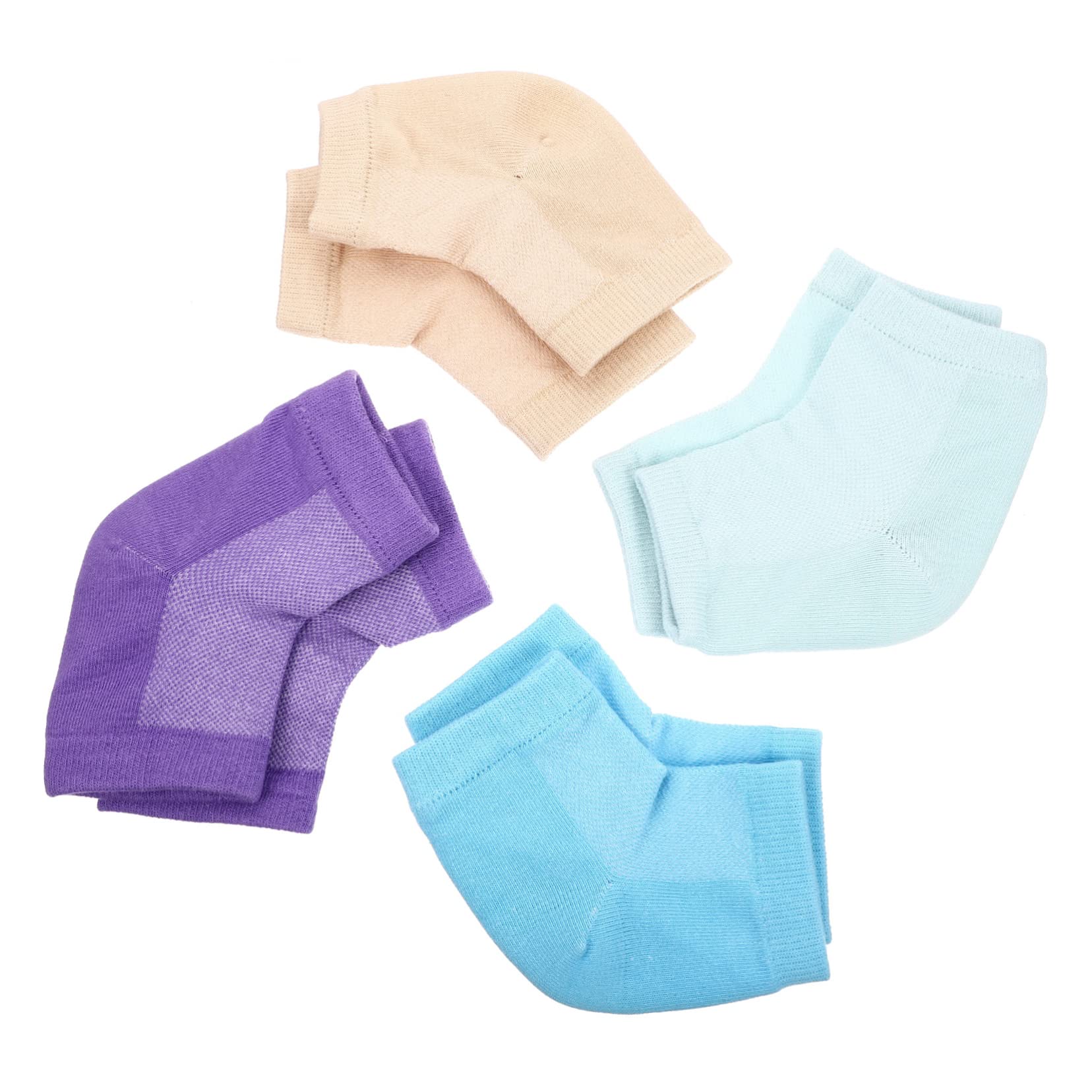 LIFKOME 4 Pair Anti-Slip Heel Socks Open Toe Moisturizing Dry Feet Socks for Men Women