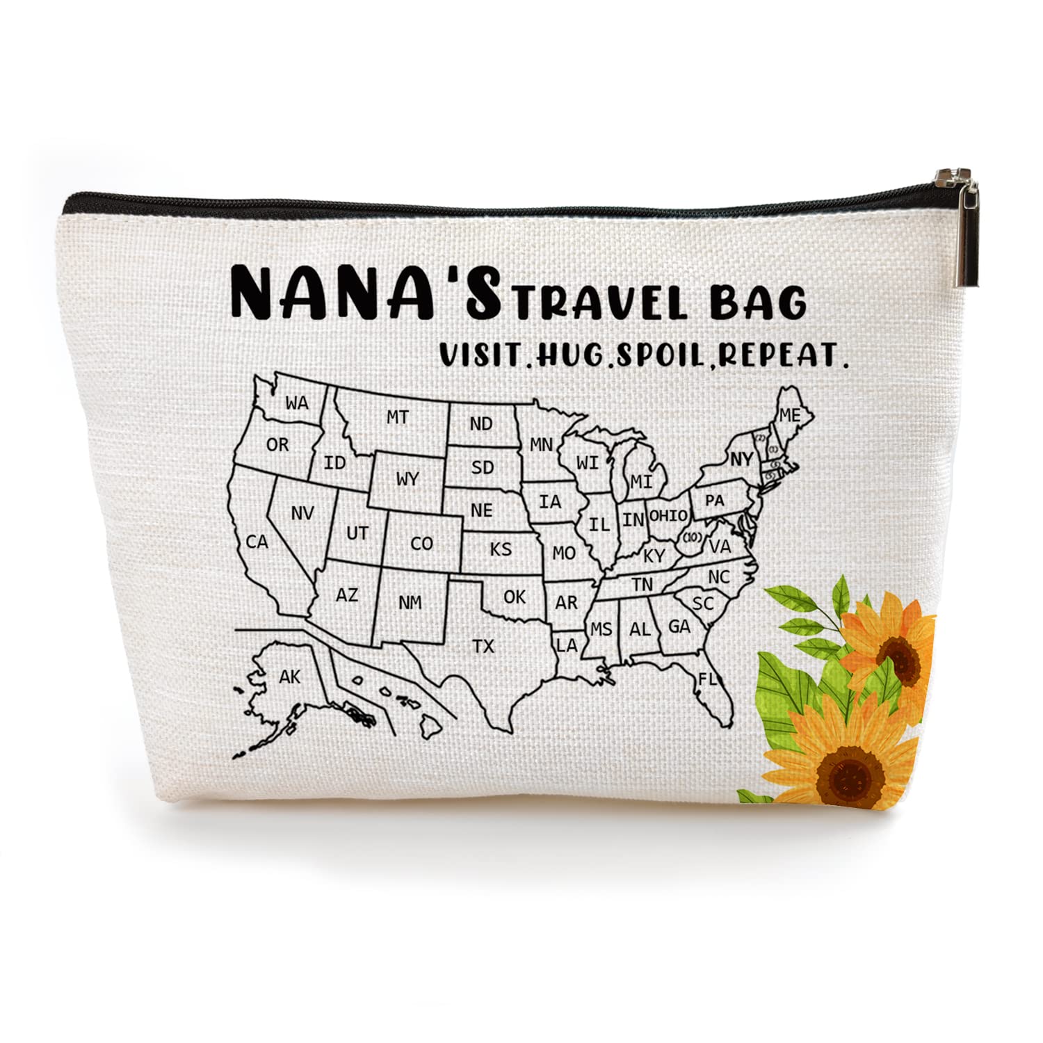 Socive Nana Gift, Nana's Makeup Bag, Nana Birthday Makeup Bag Gift, New Grandma Gifts, Funny Grandma Cosmetic Bag, Prize for Grandma - Nana'S Travel(5SM017), Beige