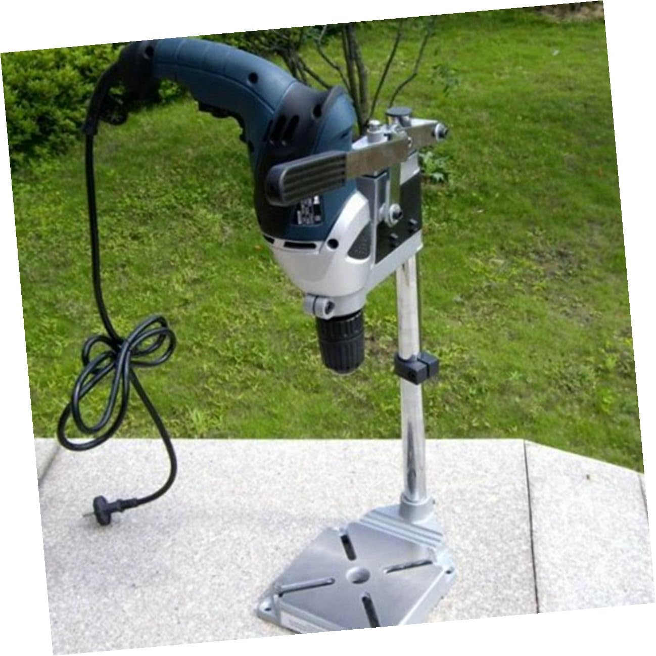 Universal Adjustable Single Hole Drill Press Stand with Iron Base Bench Clamp Support for Electric Drill Accessories and Woodworking Tools