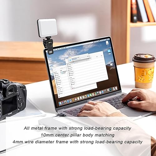 Miniatura 4 de Rhitchy Luz LED para selfie para teléfono 2000 mAh USB recargable LED videoconferencia iluminación con clip, 3 modos de luz ajustados, luz LED