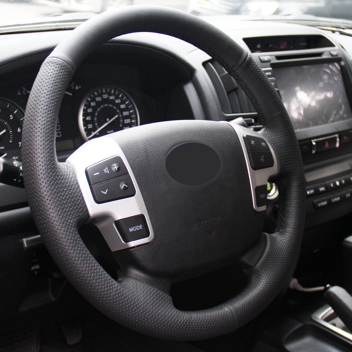 Loncky Genuine Leather Auto Custom Steering Wheel Covers for Toyota