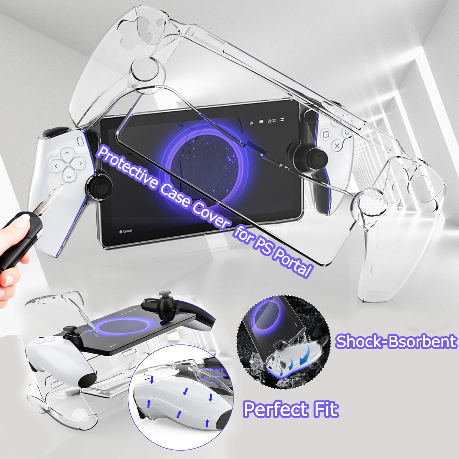 Custodia da viaggio per portale Playstation + custodia per Sony Playstation Portal, portatile, in tessuto Oxford, resistente ai graffi, antiurto, per portale PS