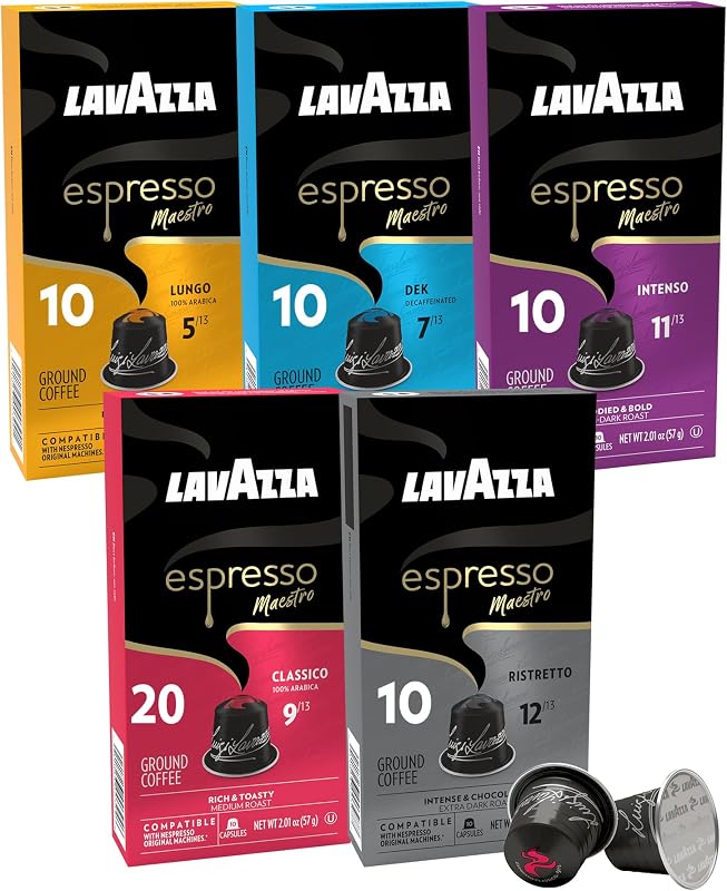 Lavazza Espresso Capsules Compatible with Nespresso Original Machines Variety Pack, 10 Count (Pack of 6)