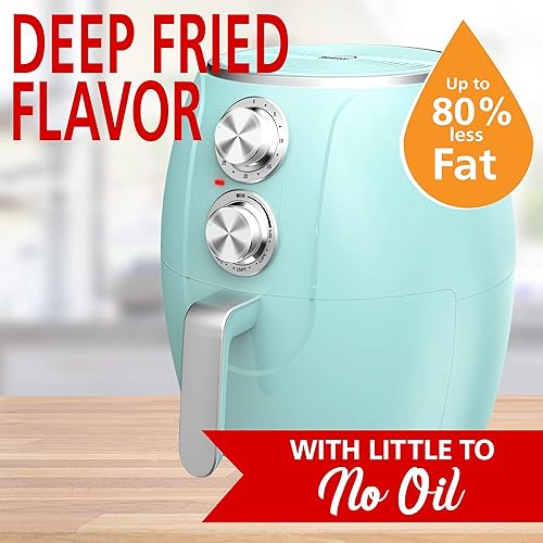 Miniatura 3 de Brentwood Freidora de aire eléctrica pequeña de 3.2 cuartos de galón, temporizador y control de temperatura (negro, cobre) (AF-300BKC)