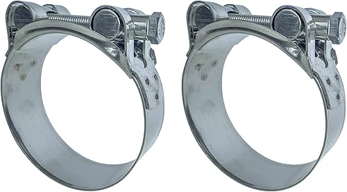 Abrazaderas de manguera con perno en T, abrazadera de tubo ajustable resistente de 2.362-2.480 in, acero inoxidable 304 y banda ancha para puntas de