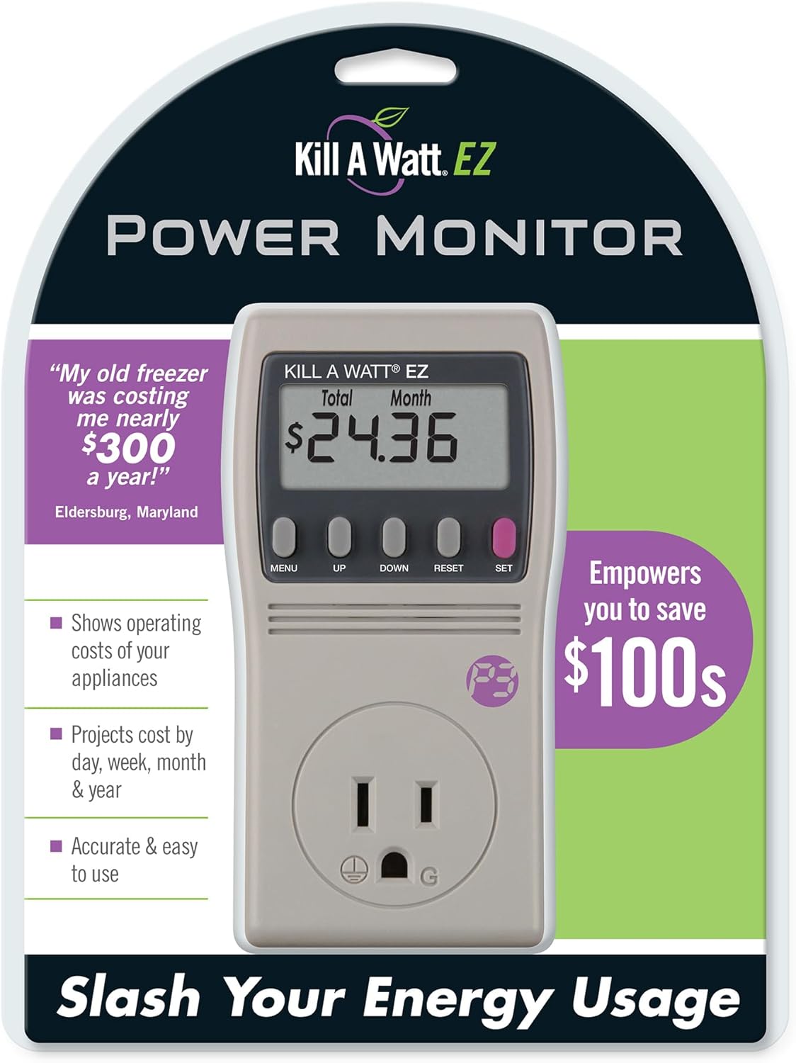 P3 2-Pack International P4460 Kill A Watt EZ Electricity Usage Monitor, Grey