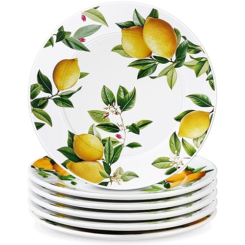 Honeydak 6 Pcs Lemon Plates Lemon Dreams Ceramic Plates 6