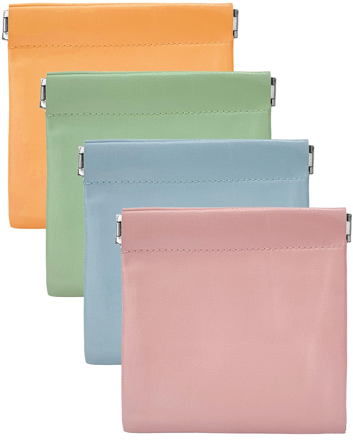 sousac 4 Pcs Small Pocket Cosmetic Bag for Purse, Mini Waterproof Lambskin Portable Makeup Bag, Pretty Cute Coin Pouches Lipstick Storage Organizer